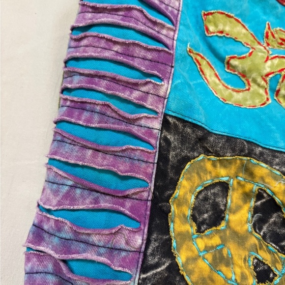 Boho Patchwork Crossbody Bag Peace Ohm Flower Symbols Festival Sling Bag SKU3 - Picture 3 of 12